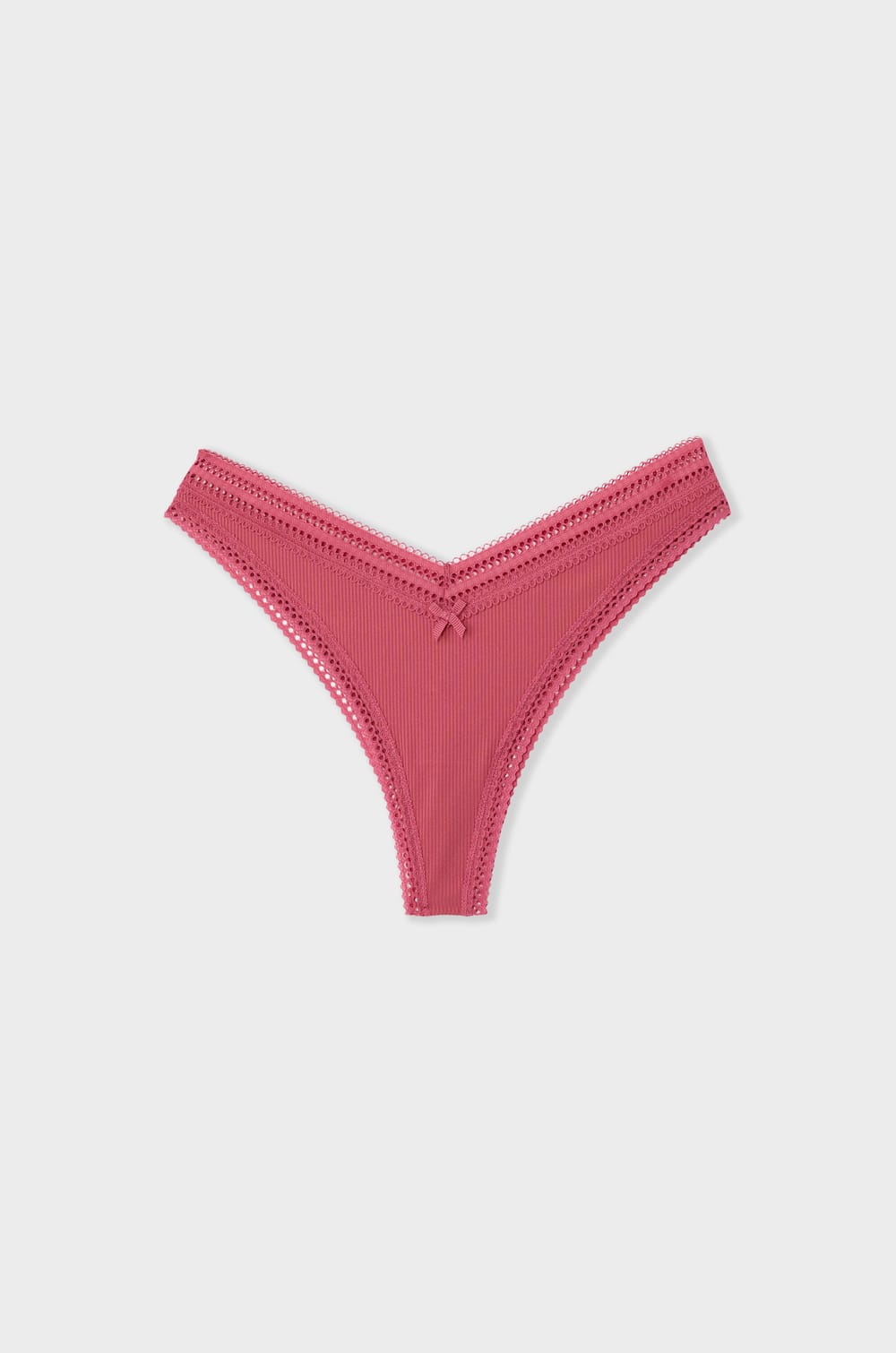 V-shape Tanga in Microfibre and Lace;${refinementColor}