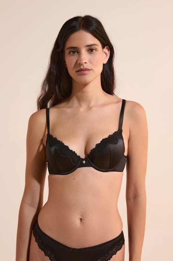 Soutien-gorge N.2 - Le push-up plongeant satin&eacute;;${refinementColor}