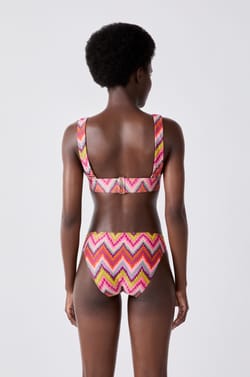 Patterned triangle bikini top;${refinementColor}