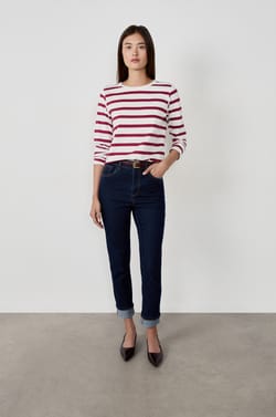 T-shirt manches longues à rayures;${refinementColor}