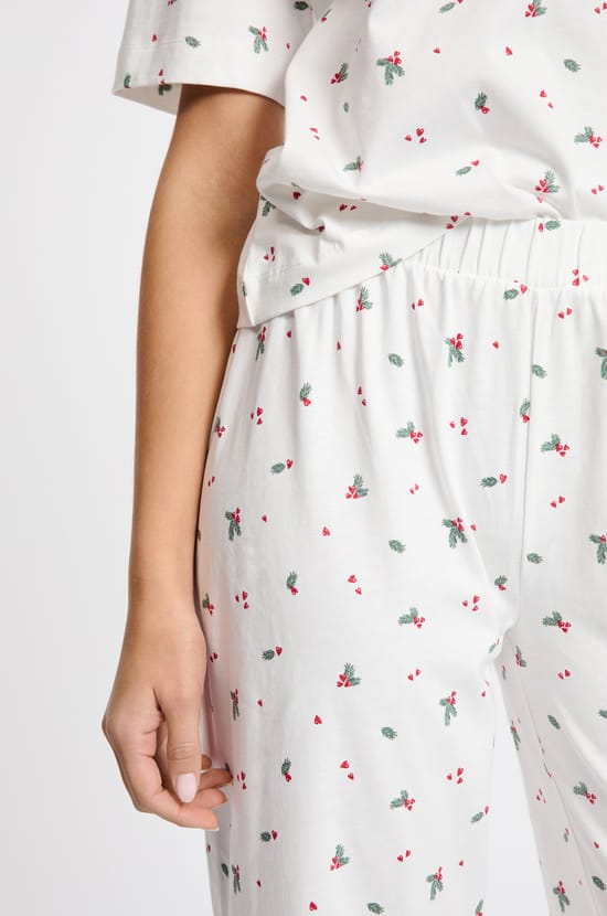 Conjunto de pijama de 2 piezas con estampado de algod&oacute;n;${refinementColor}
