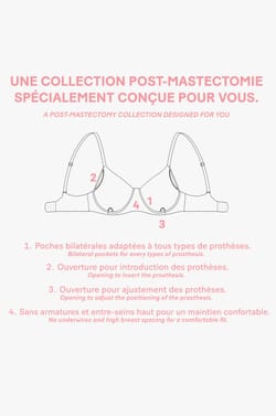 Post-mastectomy Wireless Triangle Bra with Iridescent Lace;${refinementColor}