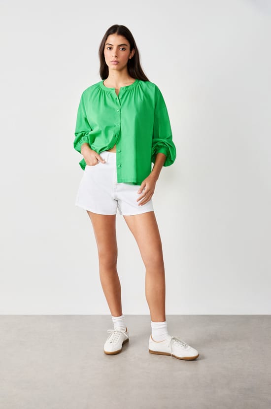 Chemise manches longues en coton;${refinementColor}