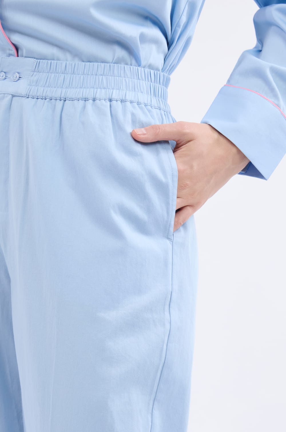 Pantalon de pyjama large en coton;${refinementColor}