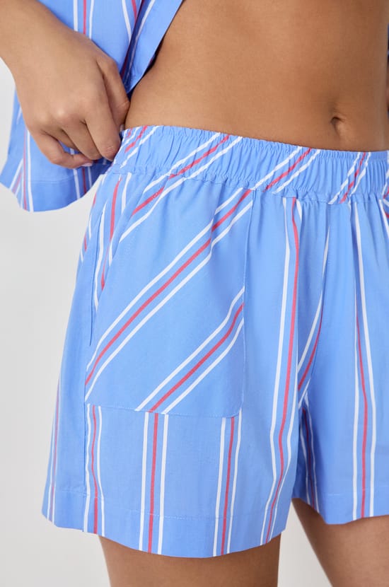Striped Pyjama Shorts;${refinementColor}
