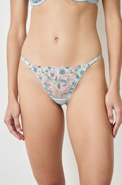 Tanga de hilo con encaje;${refinementColor}