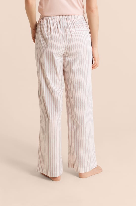 Striped Pyjama Trousers with Cotton;${refinementColor}