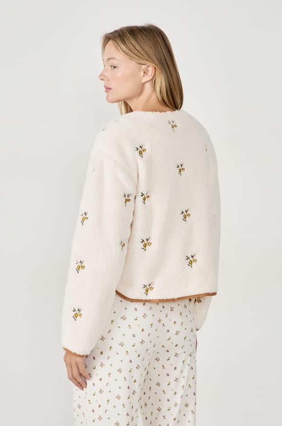 Veste avec broderies fleurs;${refinementColor}