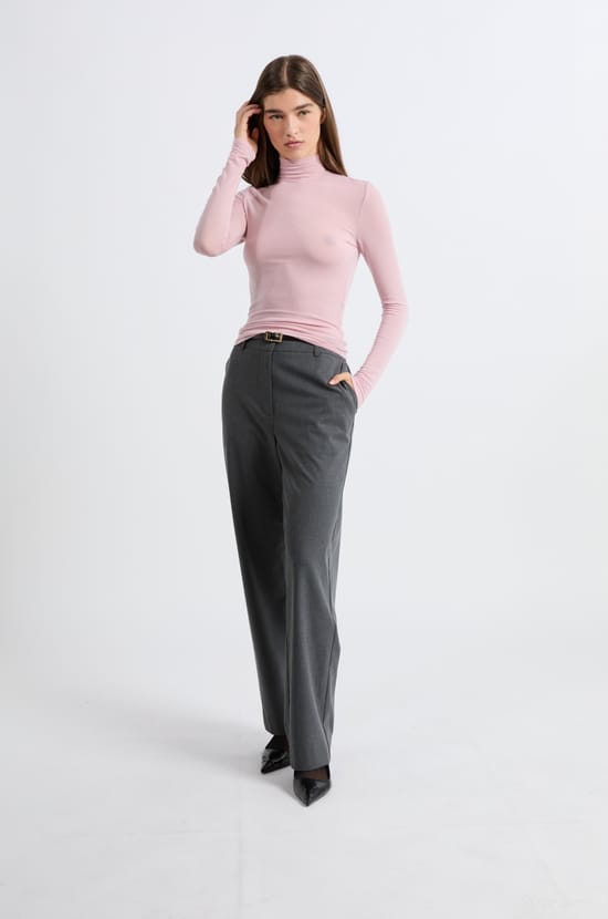 Long-sleeved high neck T-shirt;${refinementColor}