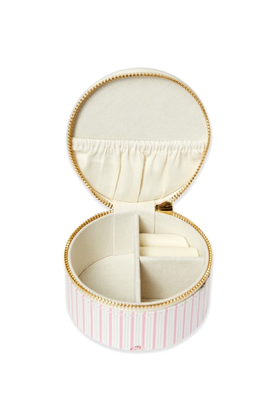 Boite &agrave; bijoux &agrave; rayures et fleurs;${refinementColor}