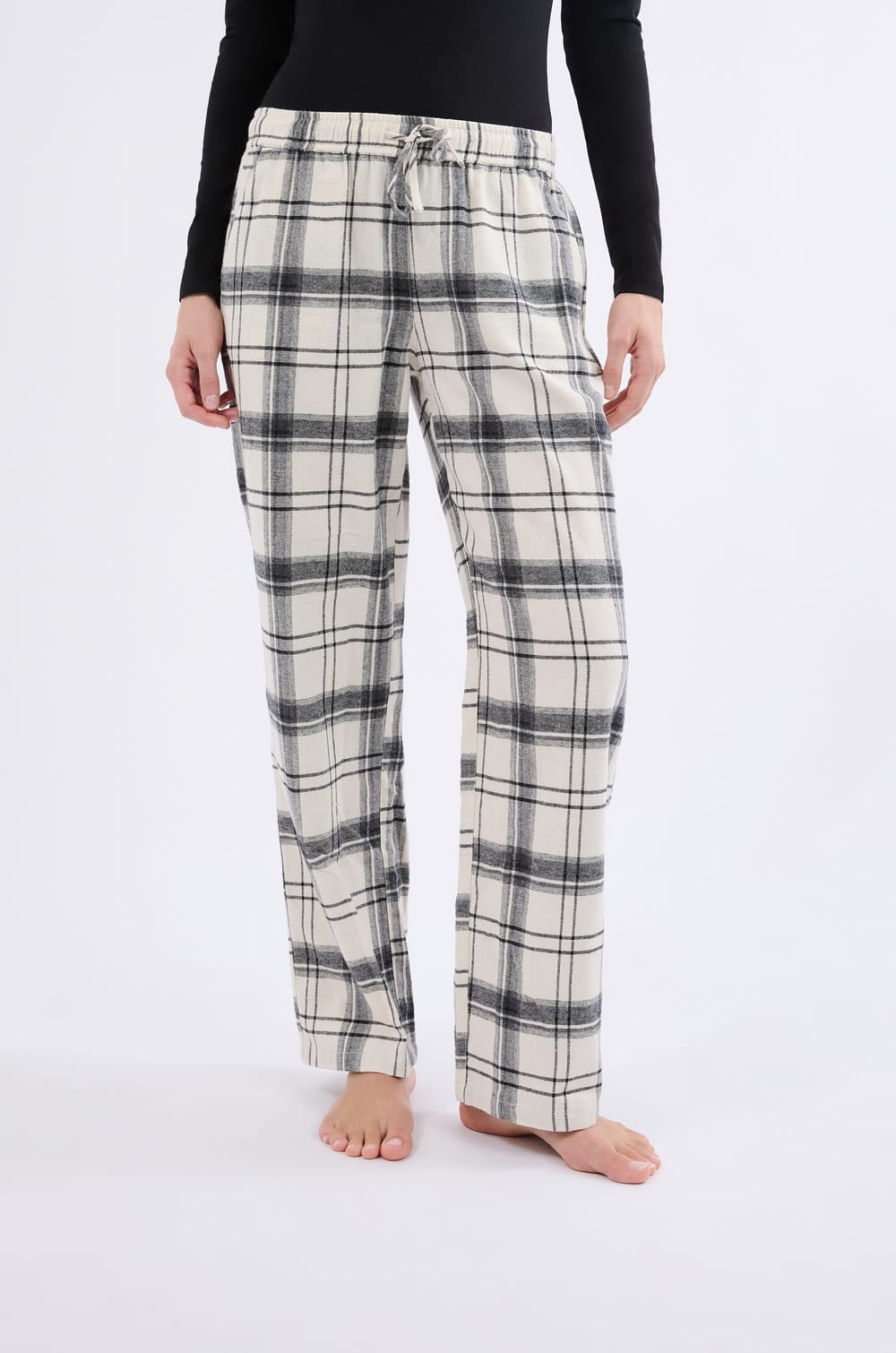 Pantalon de pyjama à carreaux en coton;${refinementColor}