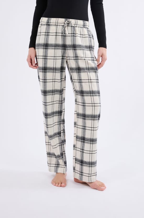 Pantalon de pyjama à carreaux en coton;${refinementColor}