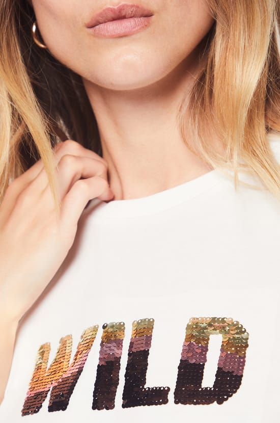 Short-sleeved Sequin T-shirt "Wild";${refinementColor}