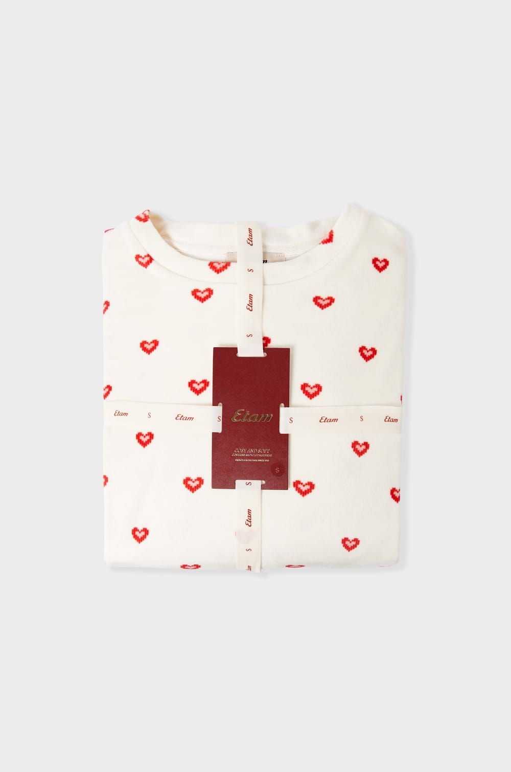 Ensemble de pyjama 2 pièces à motifs coeurs;${refinementColor}