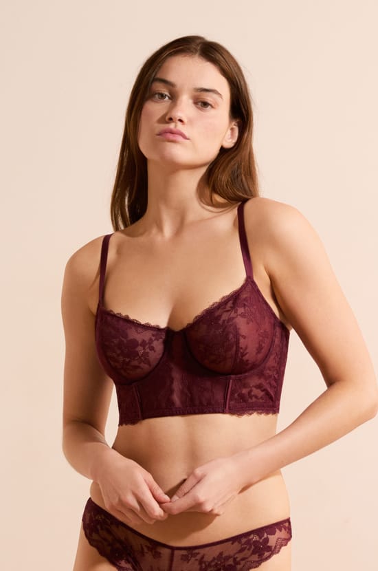 Soutien-gorge bustier avec broderie;${refinementColor}