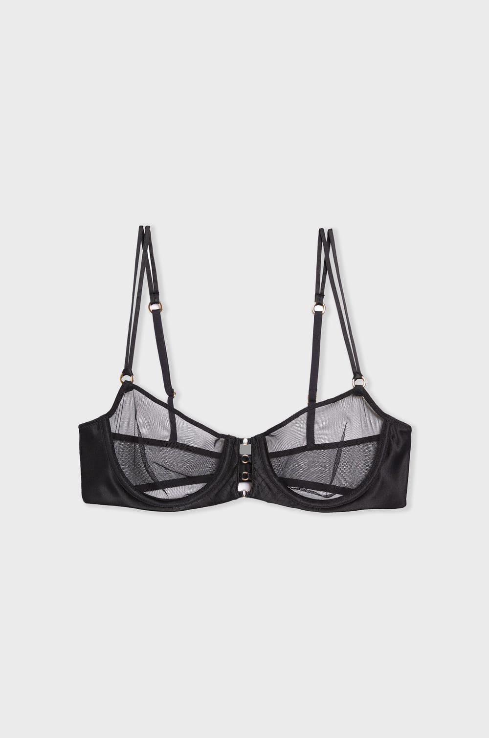 Classic Wireless Bra In Silk And Tulle;${refinementColor}