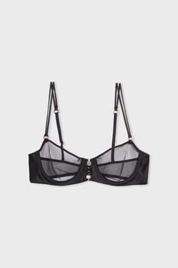 Classic Wireless Bra In Silk And Tulle;${refinementColor}