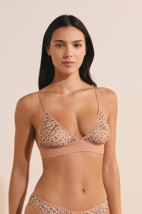 Soutien-gorge triangle sans armatures en tulle;${refinementColor}