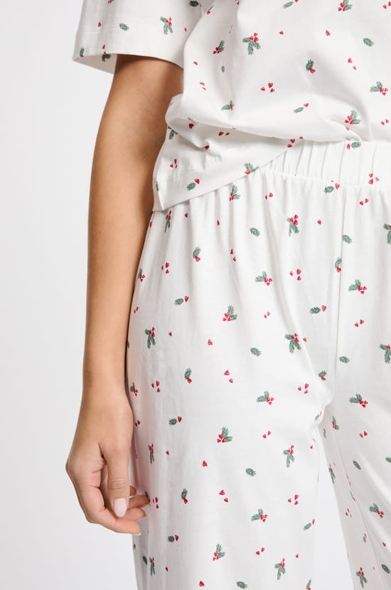 Pyjama 2 pièces à motifs en coton;${refinementColor}