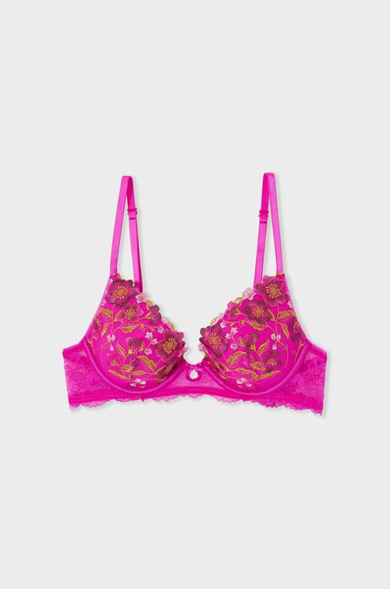 Bra N.2 - The Plunge Push-up Floral Embroidery;${refinementColor}