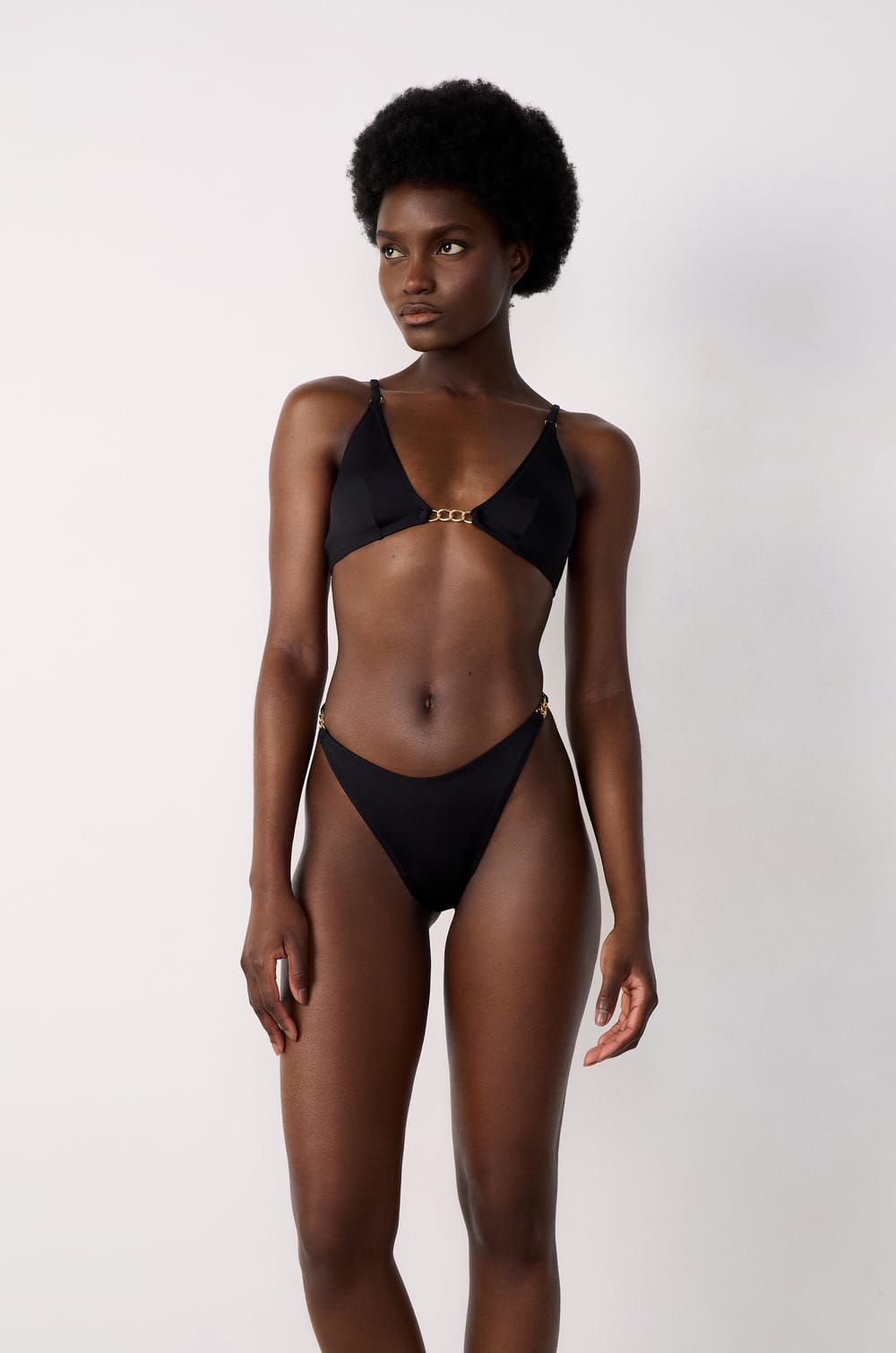 Triangle Bikini Top with Jewel Detail;${refinementColor}