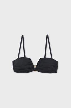Strapless lightly lined bra with removable straps bikini top;${refinementColor}