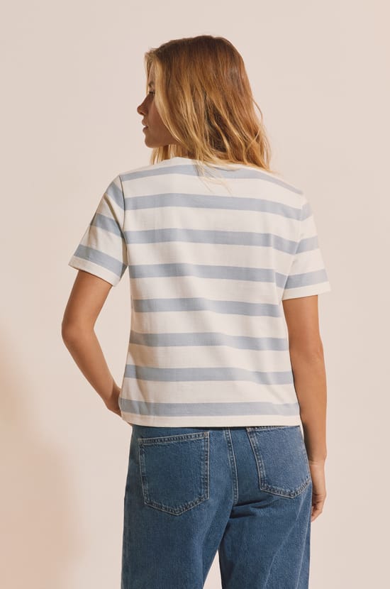 Striped Cotton T-shirt;${refinementColor}