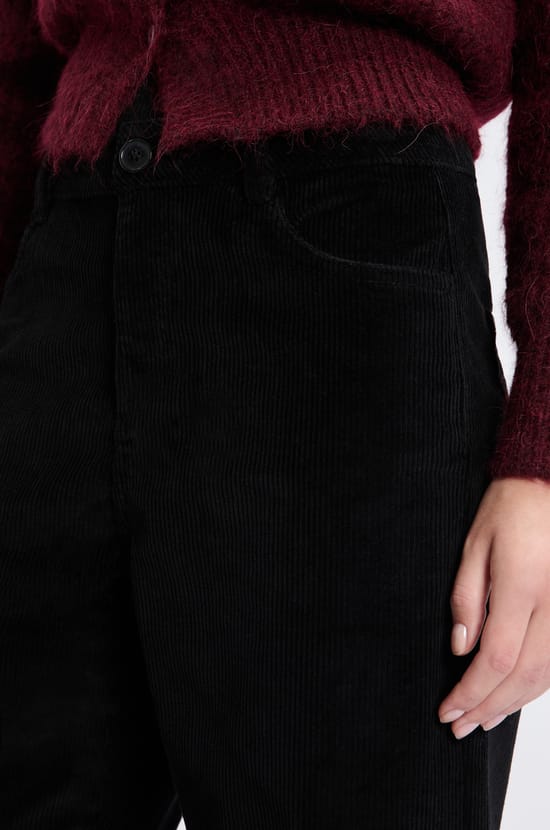 Pantalon droit en coton effet velours;${refinementColor}