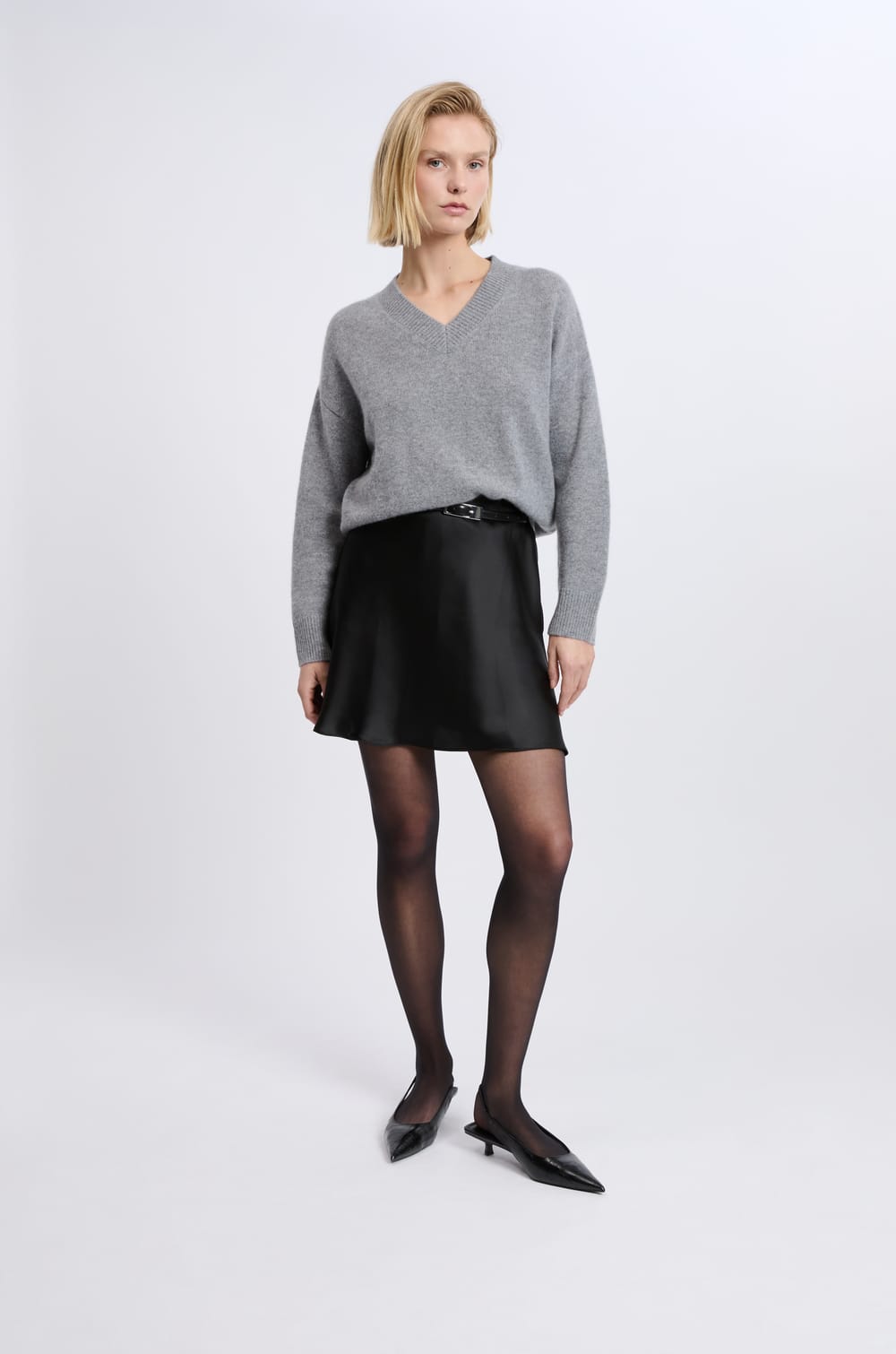 Jupe courte satin&eacute;e;${refinementColor}