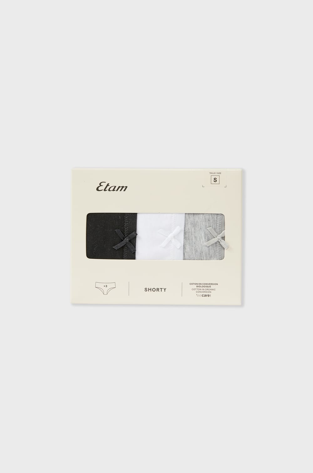 Lot de 3 shorty en coton biologique;${refinementColor}