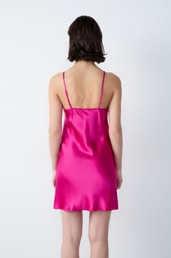 Silk nightdress with lace details;${refinementColor}