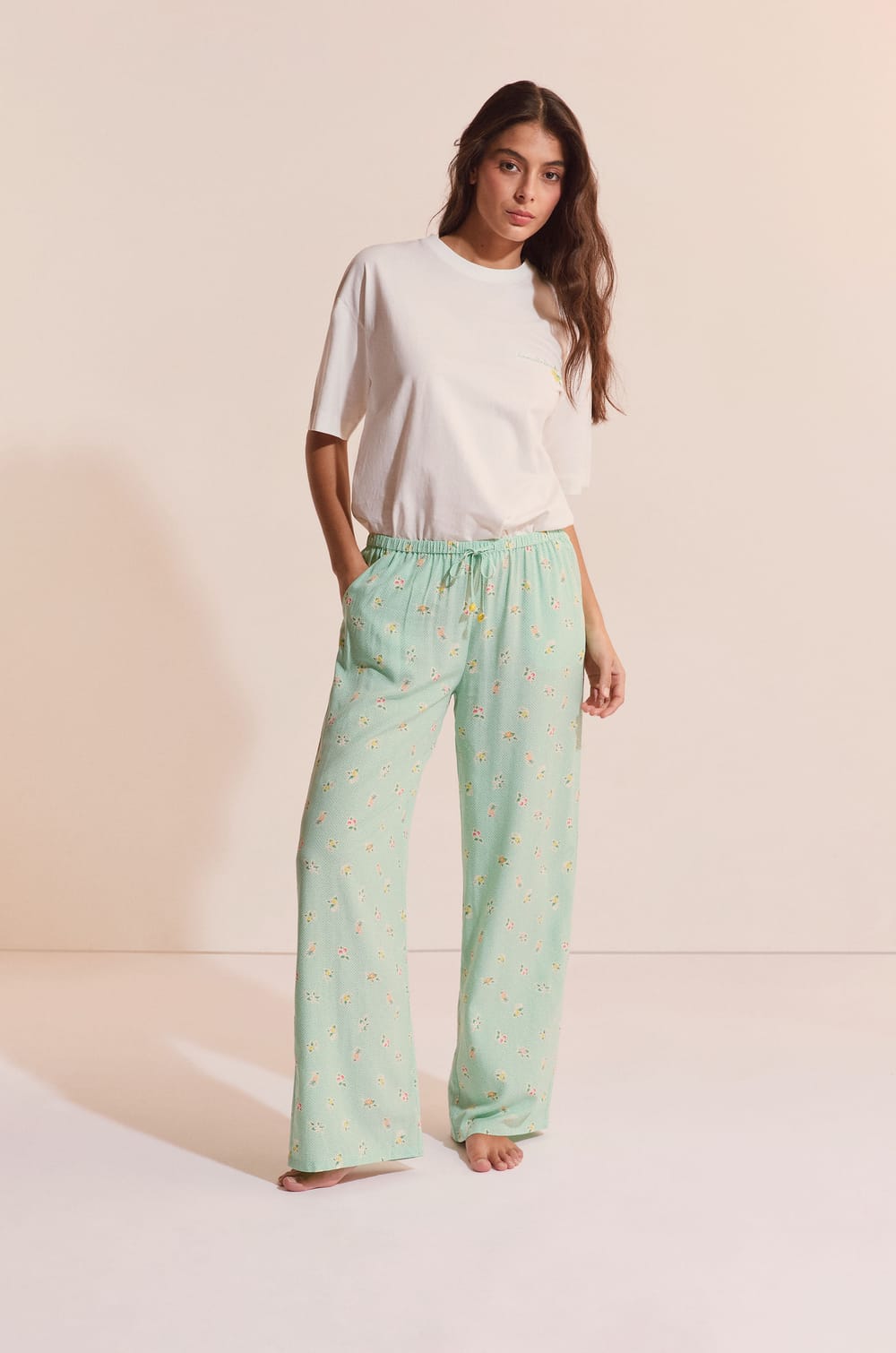 Pantalon de pyjama &agrave; motifs;${refinementColor}