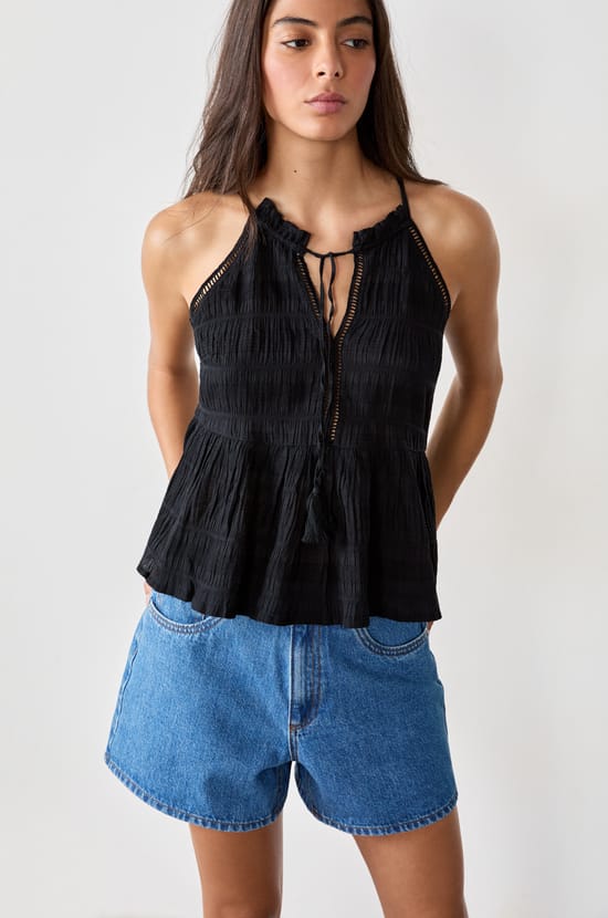 Embroidered Tank Top;${refinementColor}