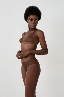 Wireless Triangle Bra in Tulle;${refinementColor}