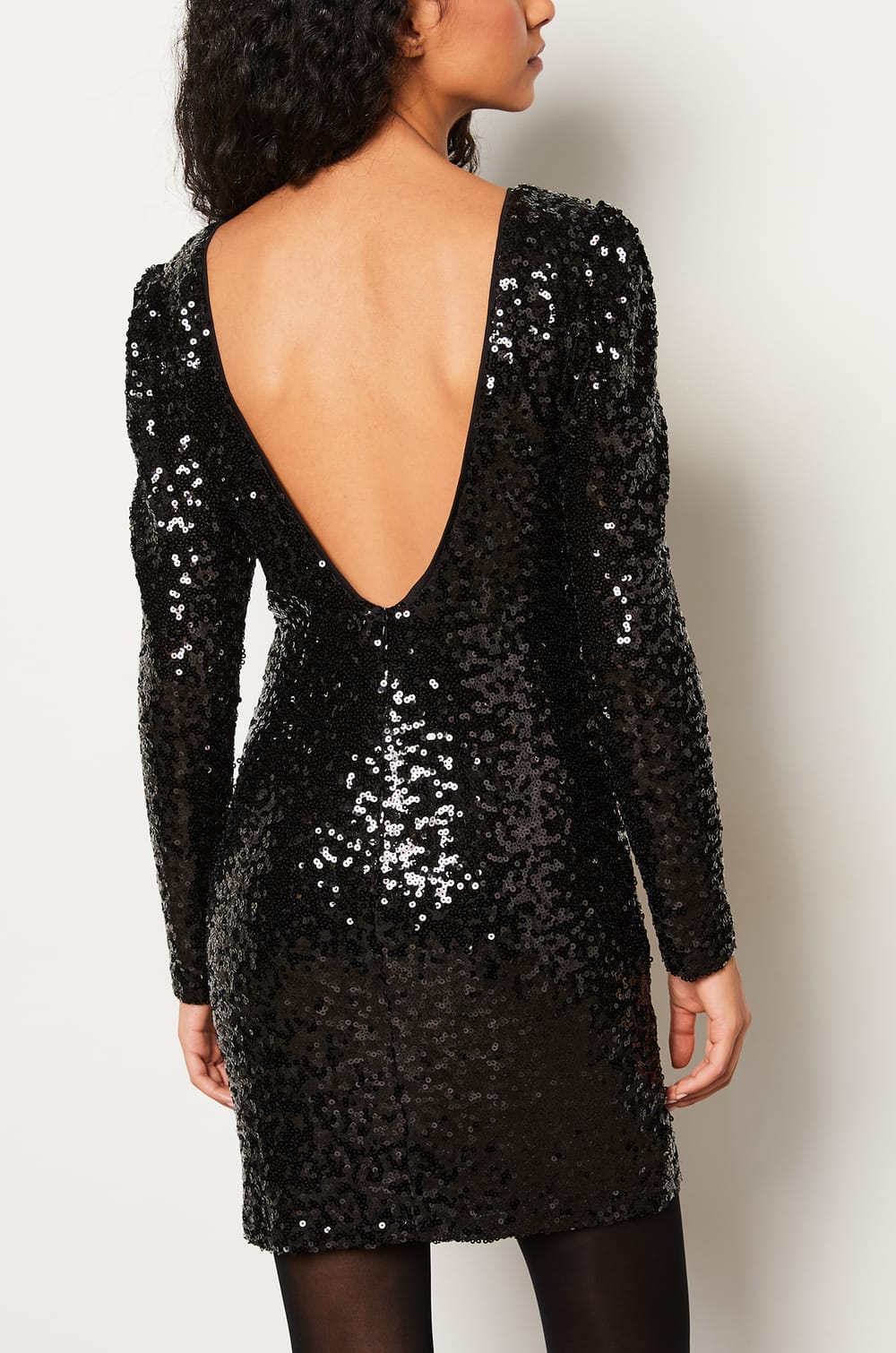 Backless Sequin Dress;${refinementColor}