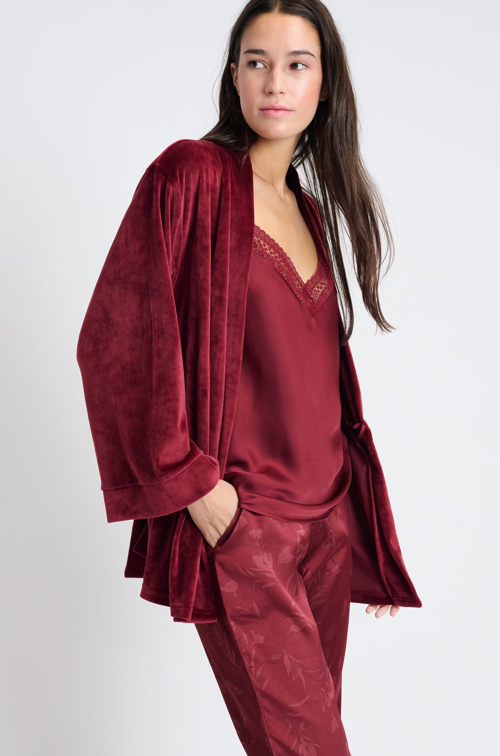 3-Piece Satin Pyjamas;${refinementColor}