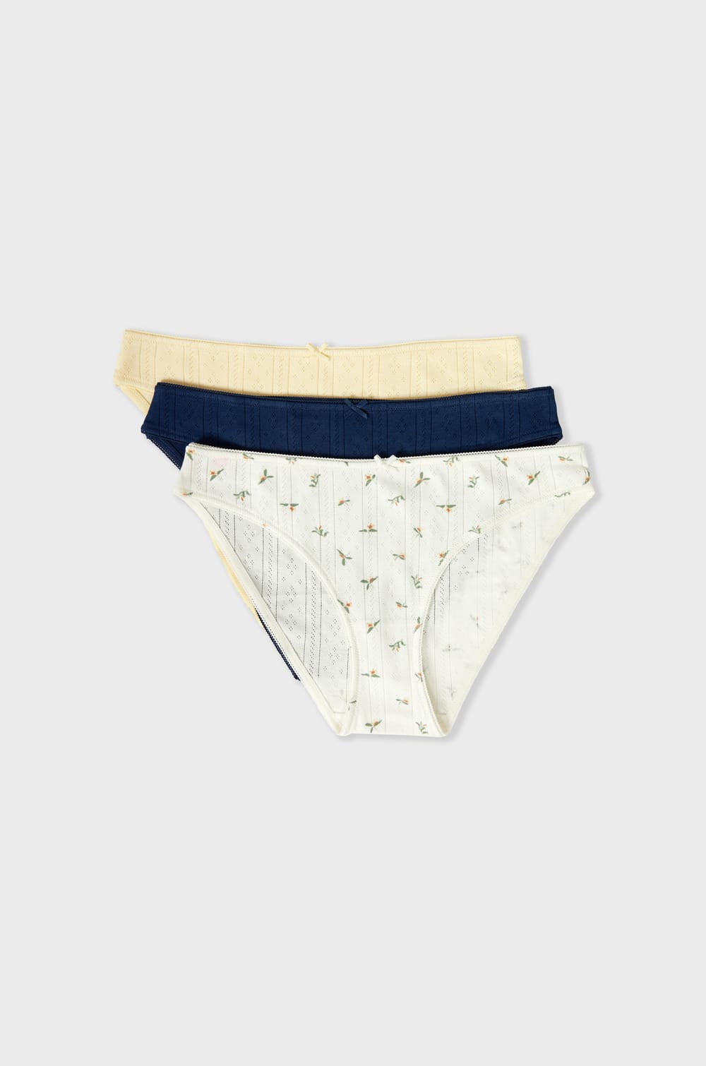 Pack of 3 Pointelle Briefs;${refinementColor}