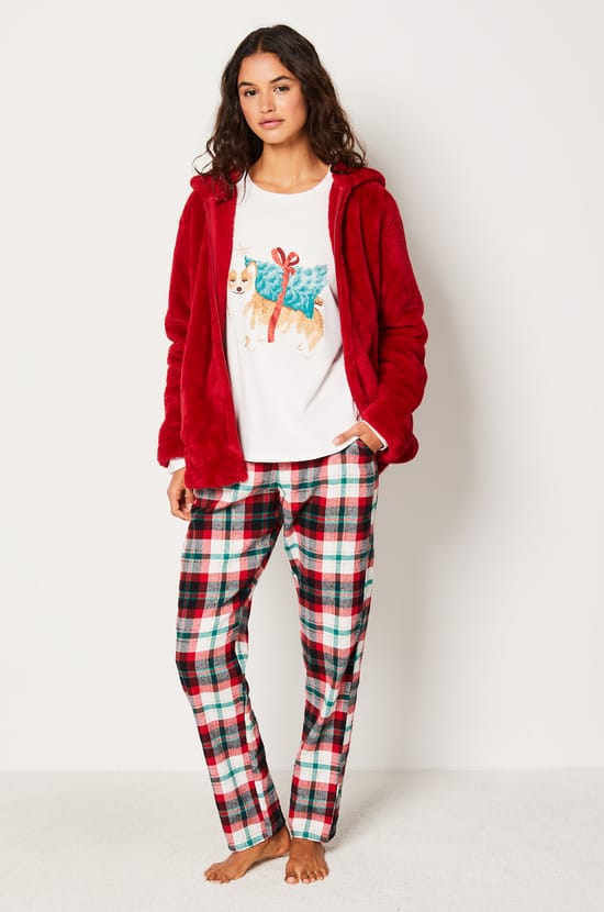 Ensemble 3 pièces de pyjamas veste polaire;${refinementColor}