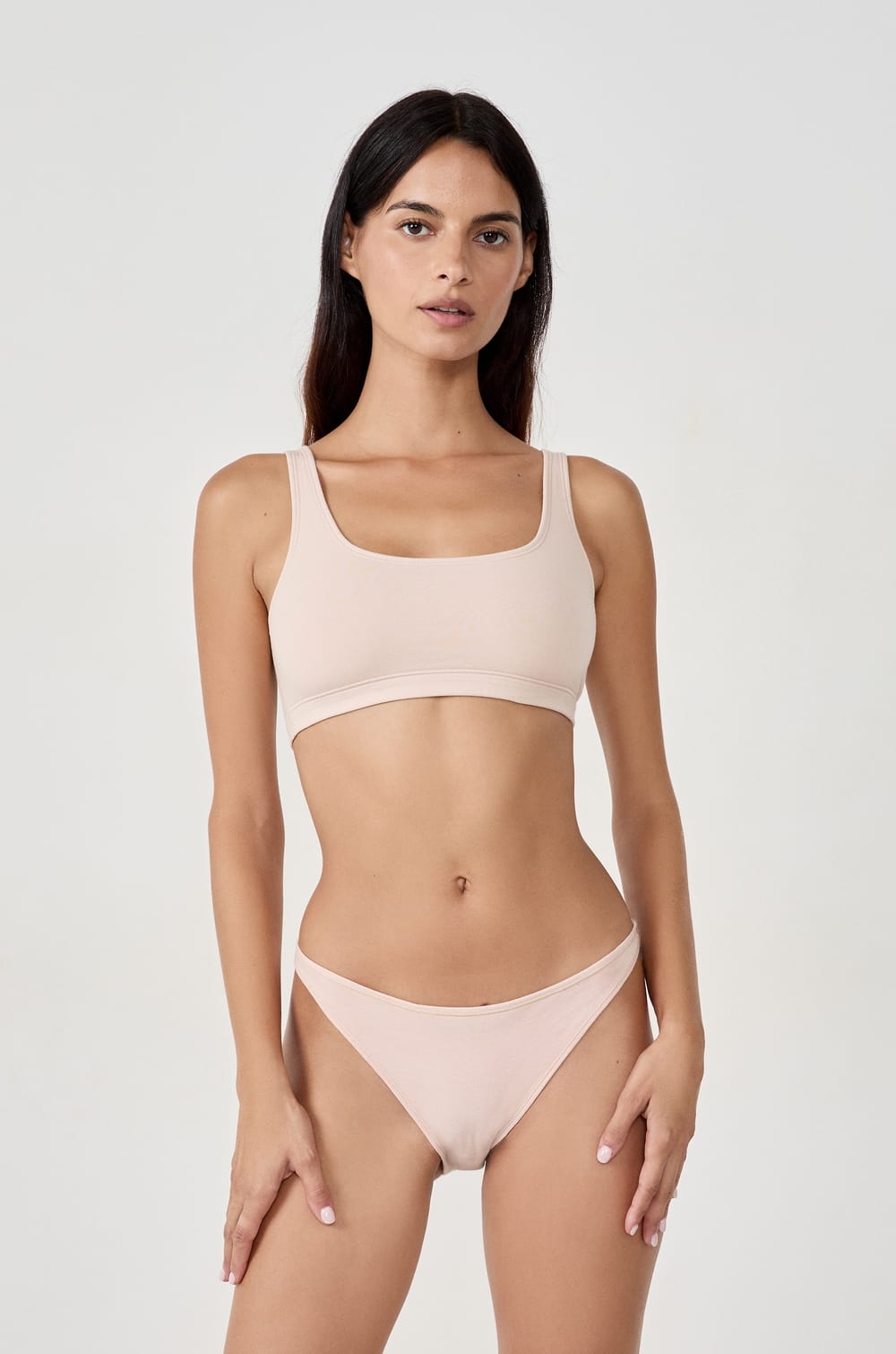 Reversible bralette in stretchy organic cotton;${refinementColor}