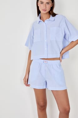 Striped Pyjama Shorts;${refinementColor}
