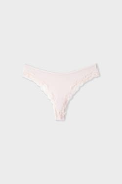 Microfibre and Lace Tanga;${refinementColor}