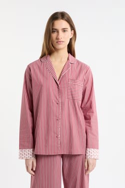 Gestreept katoenen pyjamahemd met &ldquo;cocktail&rdquo;-details;${refinementColor}