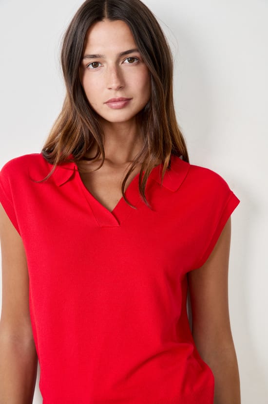 Sleeveless Polo Sweater;${refinementColor}