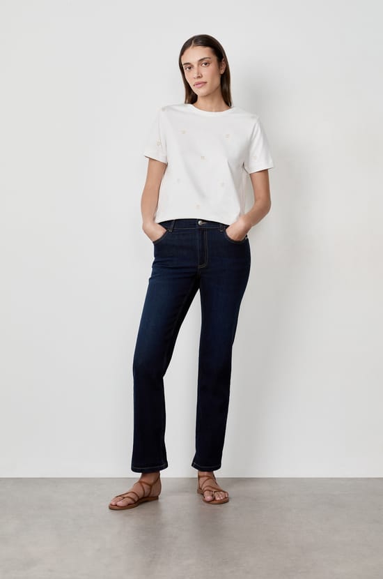 T-shirt manches courtes imprim&eacute; c&oelig;urs en coton;${refinementColor}