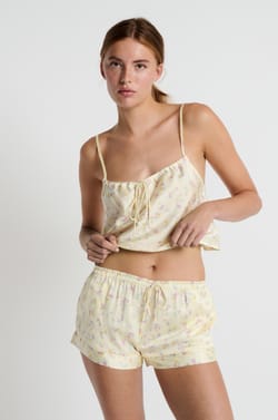 Short de pyjama imprimé à fleurs;${refinementColor}