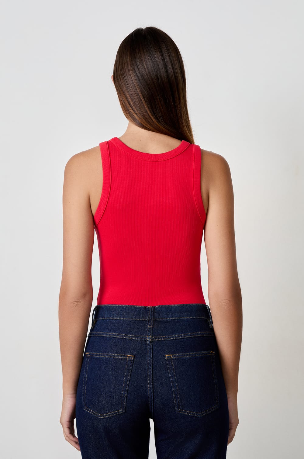 Débardeur côtelé en coton;${refinementColor}