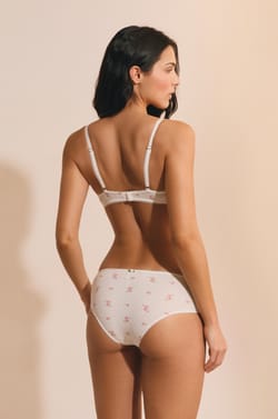 Balconette Bra in Cotton Pointelle with Motifs;${refinementColor}