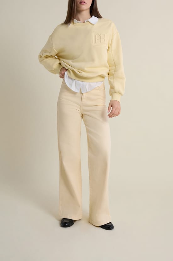 Pantalon droit taille haute;${refinementColor}