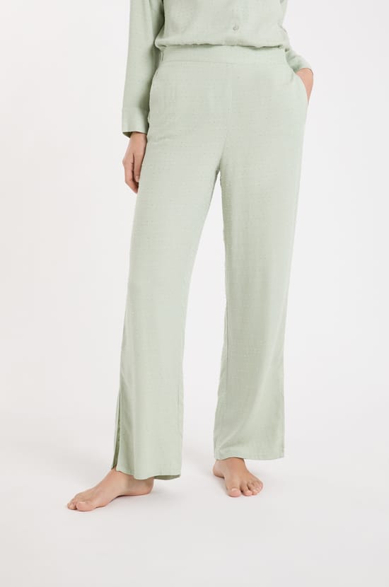 Pantalon de pyjama satin&eacute;;${refinementColor}