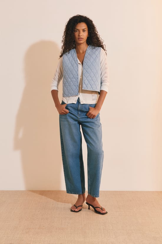 Gilet sans manches en coton;${refinementColor}